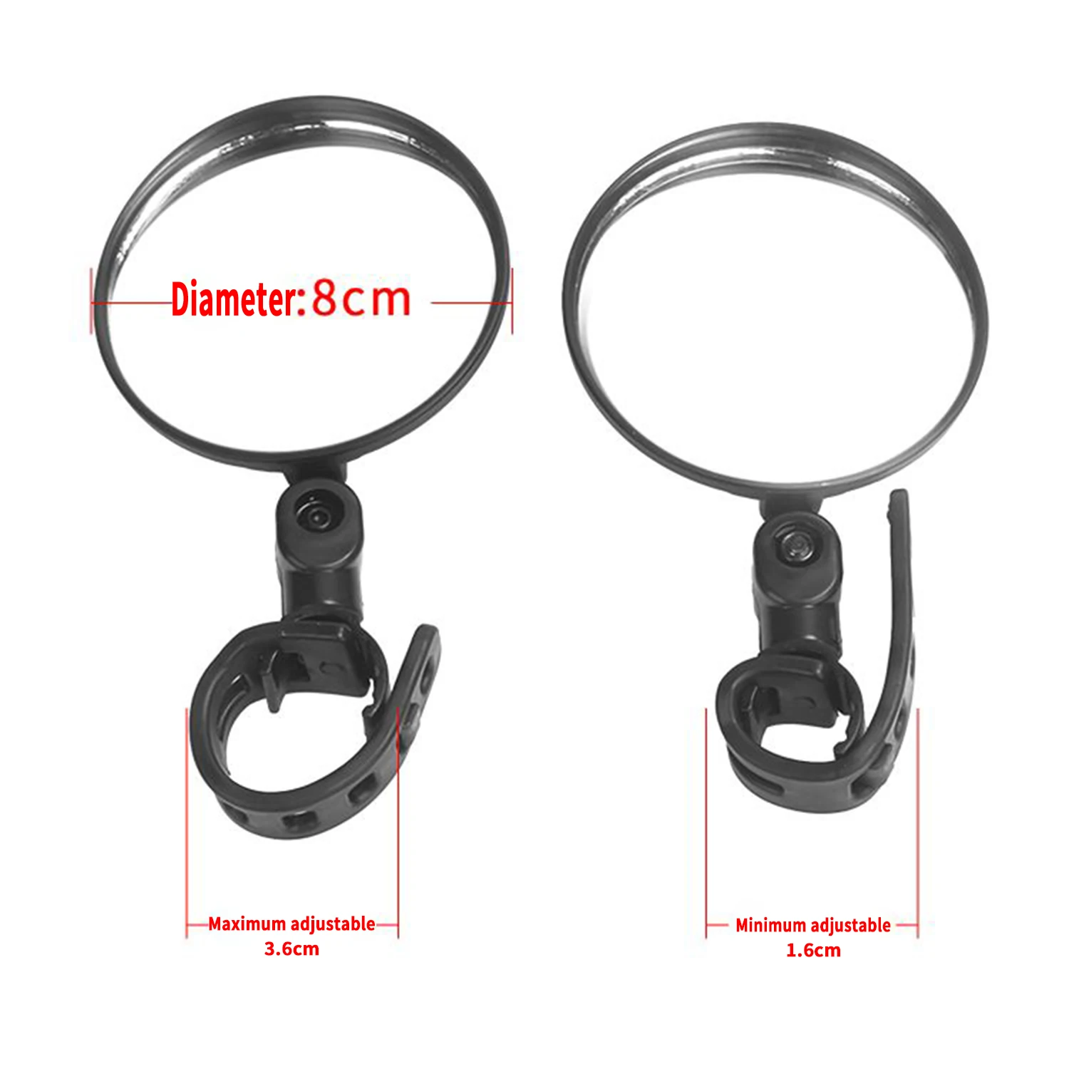 Adjustable Wide-angle Bicycle Handlebar Convex Mirrors with Easy Installation Rearview Mirror for Bike Motorcycle Accessories 
Adjustable Wide-angle Bicycle Handlebar Convex Mirrors with Easy Installation Rearview Mirror for Bike Motorcycle Accessories