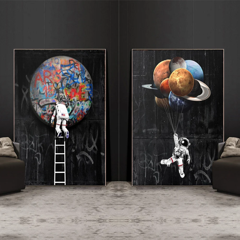 Space Travelling Graffiti Art Canvas Posters and Prints Astronaut Abstract Paintings on the Wall Street Pictures Home Decoration
Space Travelling Graffiti Art Canvas Posters and Prints Astronaut Abstract Paintings on the Wall Street Pictures Home Decoration