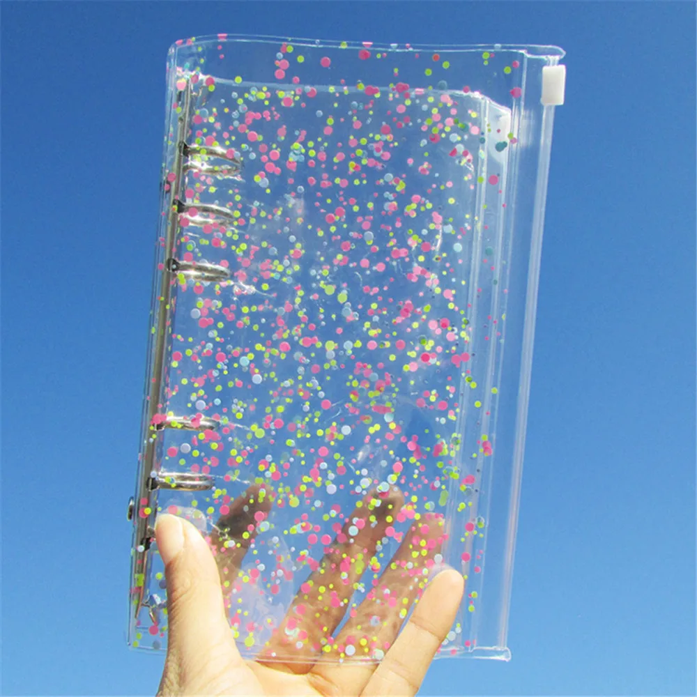 A6 Double-sided Zip Notebook Cover PVC Loose-Leaf 6 Holes Binder Ring Button Diary Office Planner Notebooks for Students
A6 Double-sided Zip Notebook Cover PVC Loose-Leaf 6 Holes Binder Ring Button Diary Office Planner Notebooks for Students