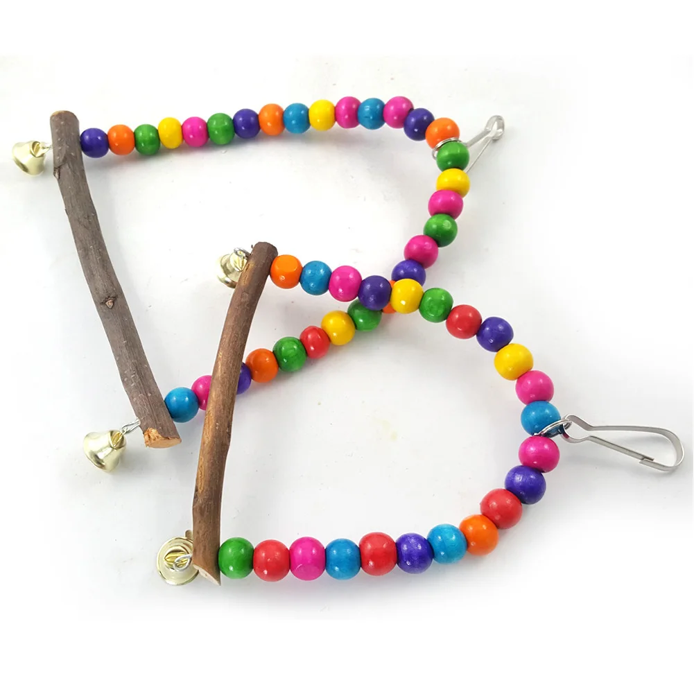 1PC Natural Wooden Parrots Swing Toy Birds Colorful Beads Bird Supplies Bells Toys Perch Hanging Swings Cage for Pets
1PC Natural Wooden Parrots Swing Toy Birds Colorful Beads Bird Supplies Bells Toys Perch Hanging Swings Cage for Pets