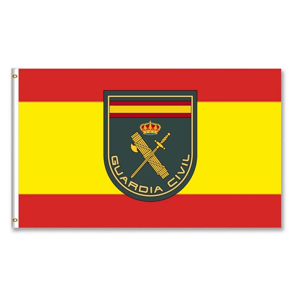 Flag of Spain and The Coat of Arms of The Civil Guard Spain Flag 60X90CM/90X150CM/120X180CM
Flag of Spain and The Coat of Arms of The Civil Guard Spain Flag 60X90CM/90X150CM/120X180CM