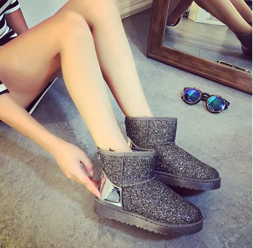 Winter Woman Snow Boots Ankle Boots Sequins Bling Shinning Solid Platform Slip On Women Flats Casual Flock Fur Women Warm Shoes
Winter Woman Snow Boots Ankle Boots Sequins Bling Shinning Solid Platform Slip On Women Flats Casual Flock Fur Women Warm Shoes