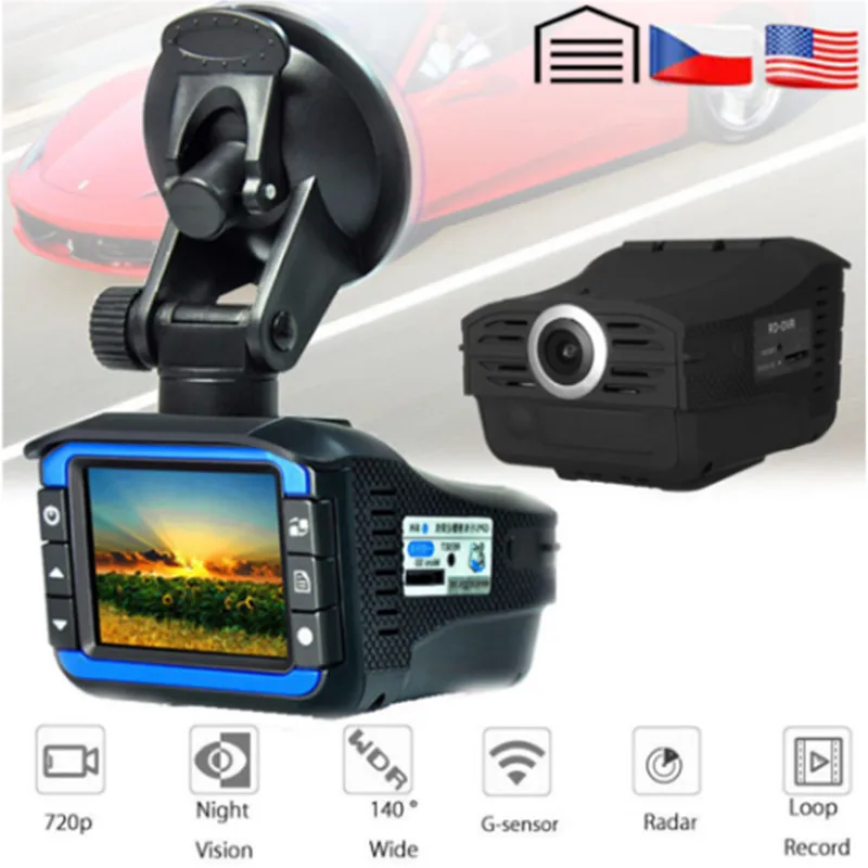 

Full HD 720P Car DVR Camera 2in1 CarNewst DVR Radar Detector Camera Video Recorder Dash Cam Laser Speed with G-sensor Car DVRs