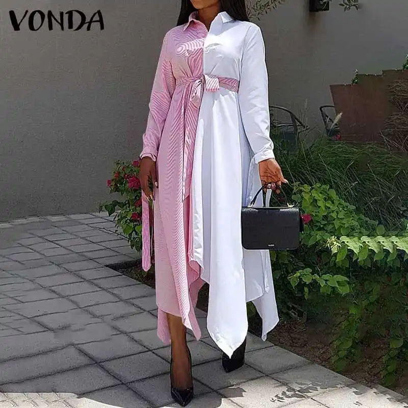 VONDA Women Shirt Dress Vintage Patchwork Printed Long Dresses Casual Lapel Button Down Irregular Hem Long Sleeve Vestidos
VONDA Women Shirt Dress Vintage Patchwork Printed Long Dresses Casual Lapel Button Down Irregular Hem Long Sleeve Vestidos