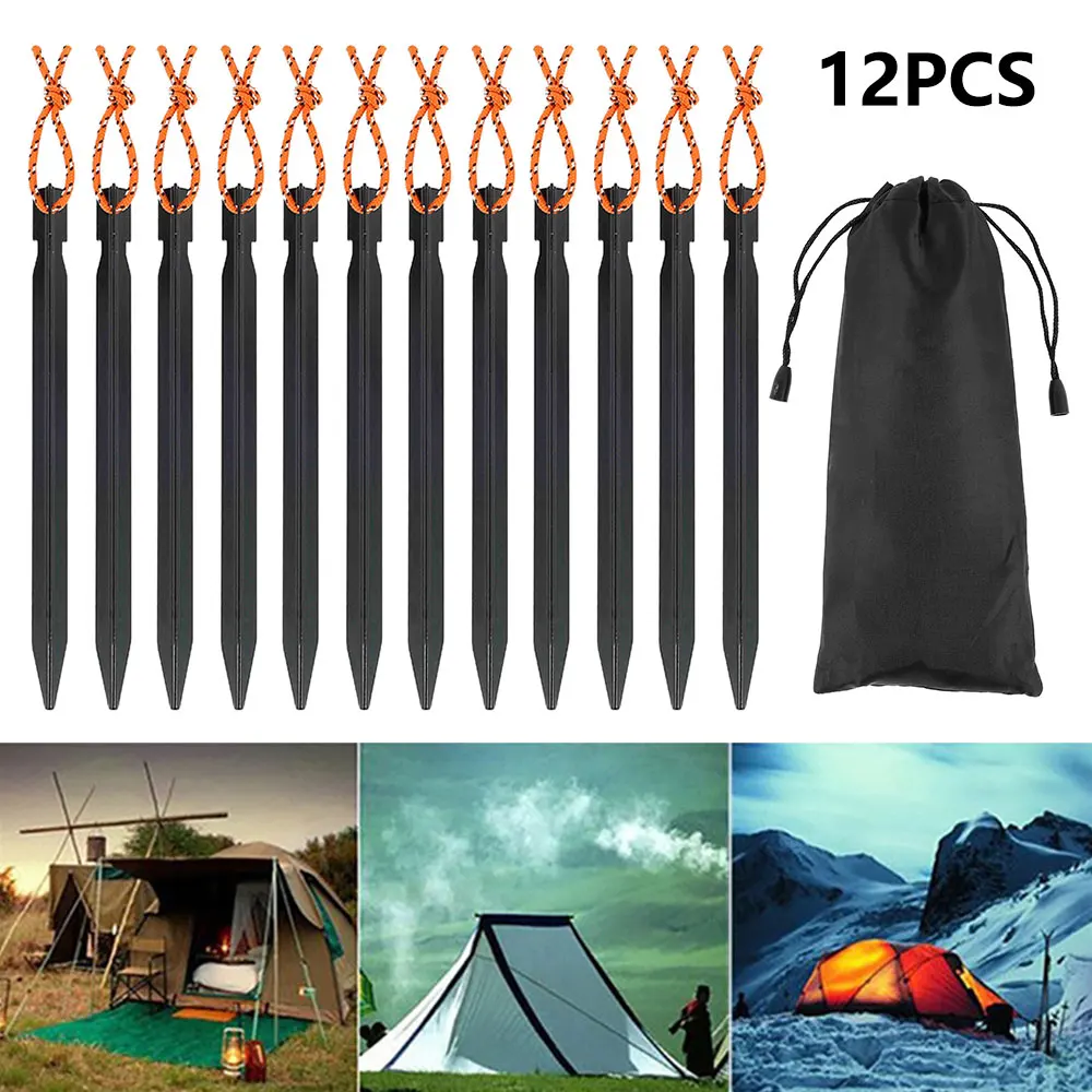12PCS Aluminum Alloy Tent Pegs Nails with Rope Stake Camping Hiking Tent Stakes Lightweight Outdoor Tent Tarp Pegs For Hiking
12PCS Aluminum Alloy Tent Pegs Nails with Rope Stake Camping Hiking Tent Stakes Lightweight Outdoor Tent Tarp Pegs For Hiking