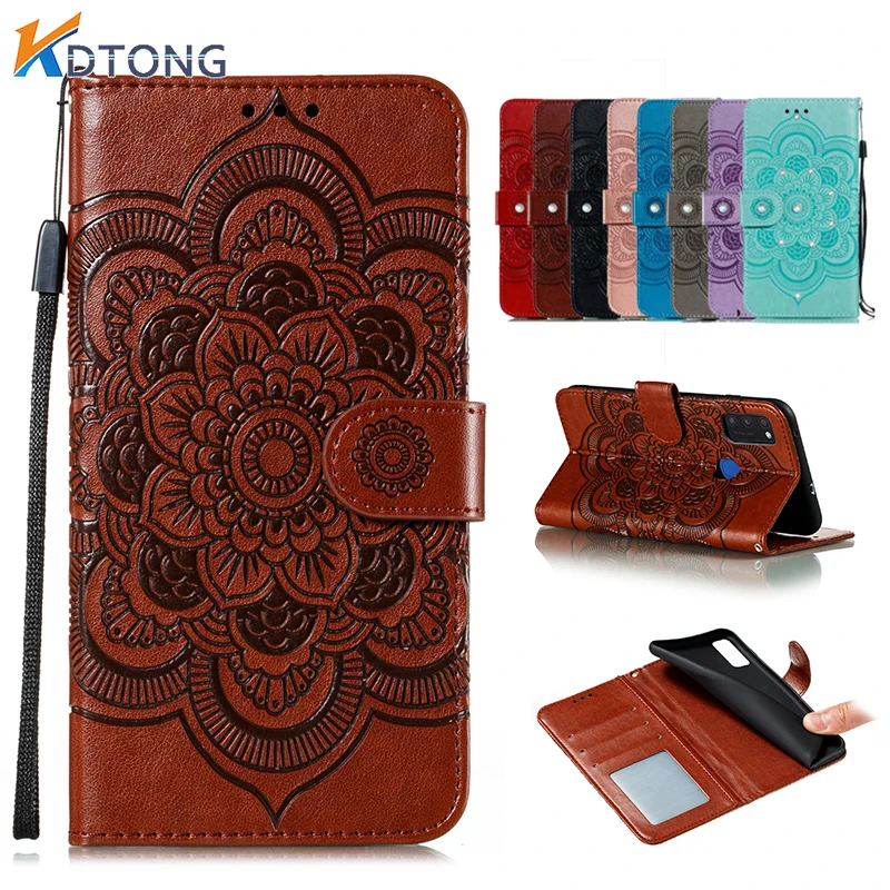 

Flower Embossed Leather Case For Samsung Galaxy M80S M62 M60S M31S M31 M30S M30 M20 M11 M10 M01 F62 F52 On6 X Cover Pro Cases