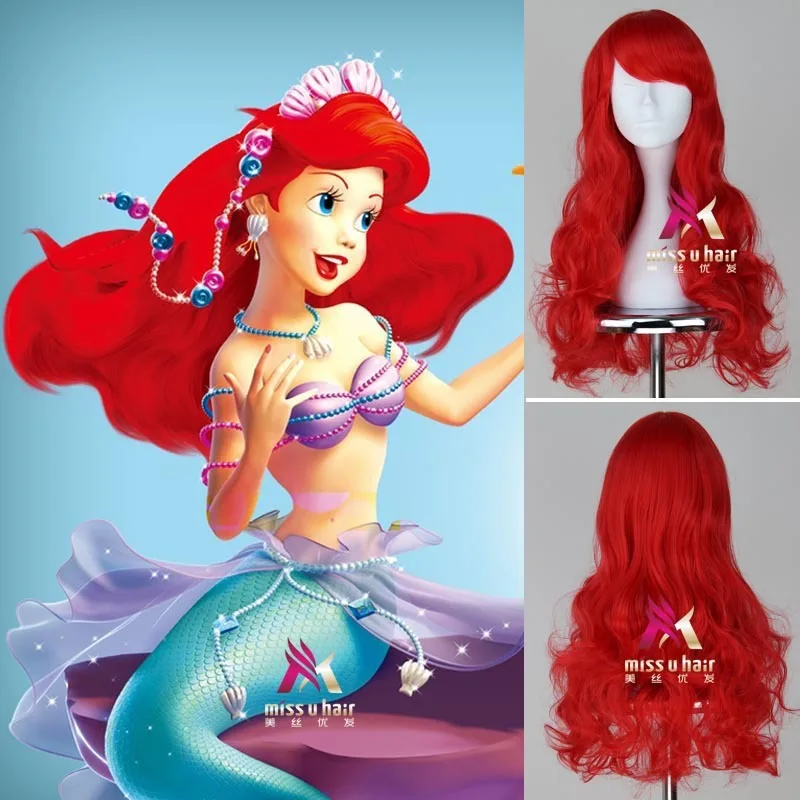 New Anime The Little Mermaid Princess Ariel Cosplay Wig Halloween Play Wig Party Stage Synthetic Red Curly Hair +wig cap
New Anime The Little Mermaid Princess Ariel Cosplay Wig Halloween Play Wig Party Stage Synthetic Red Curly Hair +wig cap