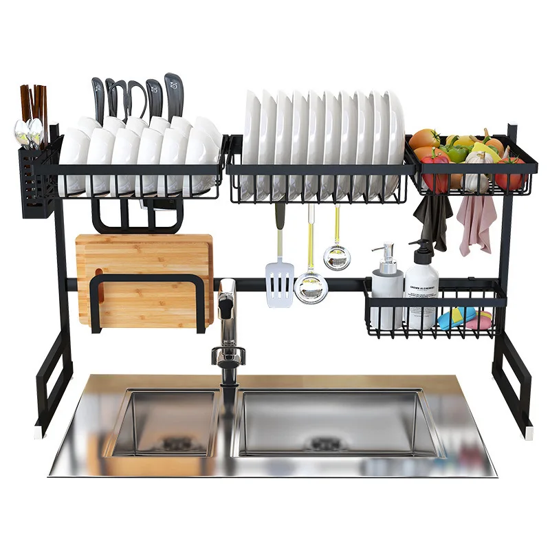Stainless Steel Metal Kitchen Shelf Organizer Dishes Drying Rack Over Sink Drain Rack Kitchen Storage Countertop Utensils Holder
Stainless Steel Metal Kitchen Shelf Organizer Dishes Drying Rack Over Sink Drain Rack Kitchen Storage Countertop Utensils Holder