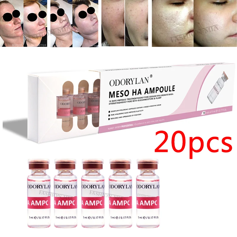 20 vials HA Hyaluronic Acid Ampoule 5ml Pure Micro Molecular Microneedle Therapy Cross-linked HA Hyaluronic Acid Serum Skin Care
20 vials HA Hyaluronic Acid Ampoule 5ml Pure Micro Molecular Microneedle Therapy Cross-linked HA Hyaluronic Acid Serum Skin Care