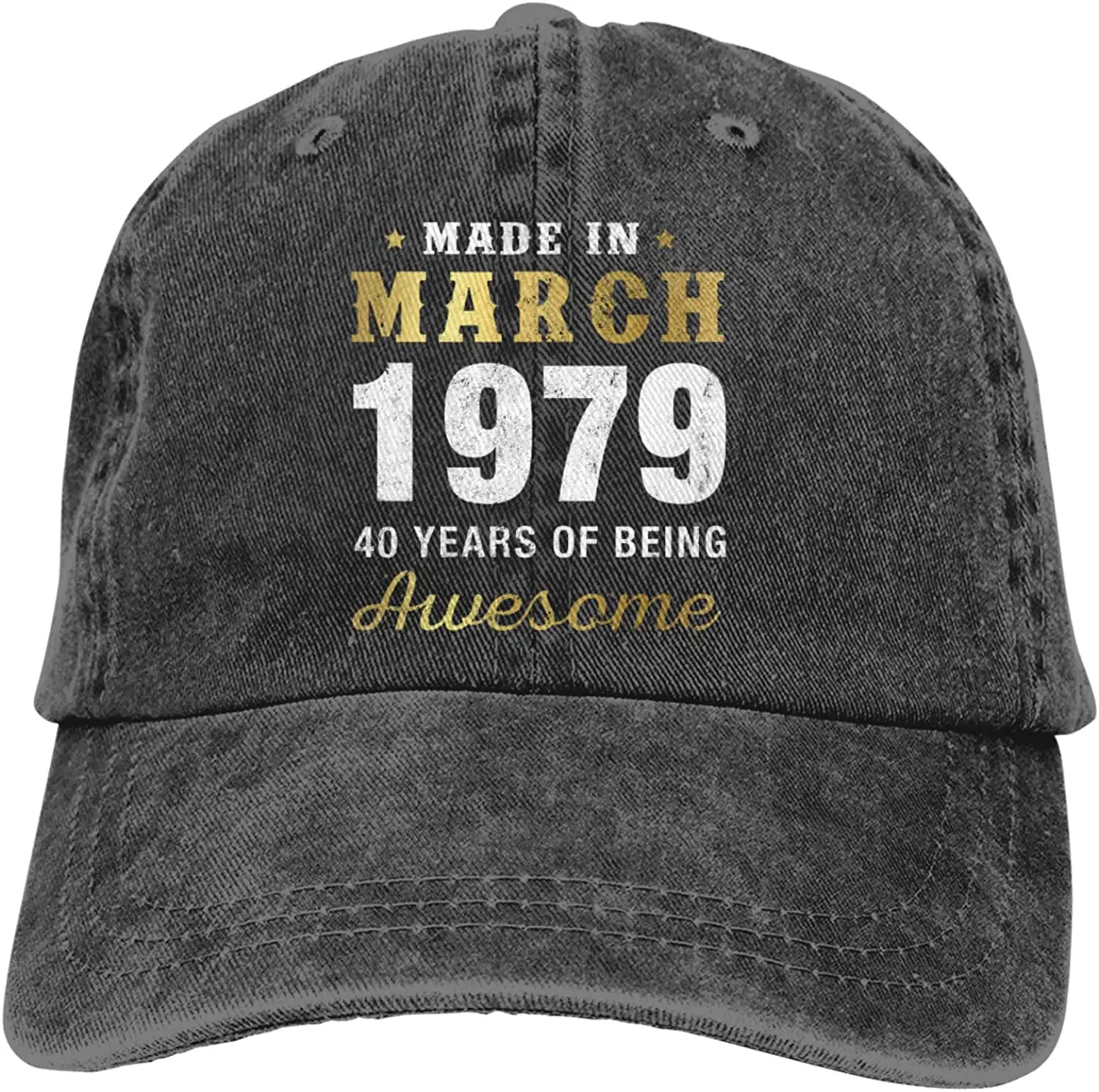 40-я годовщина производства в марте 1979 Бейсболка унисекс и Персонализированная ковбойская шляпа с регулируемым солнцезащитным козырьком
40-я годовщина производства в марте 1979 Бейсболка унисекс и Персонализированная ковбойская шляпа с регулируемым солнцезащитным козырьком