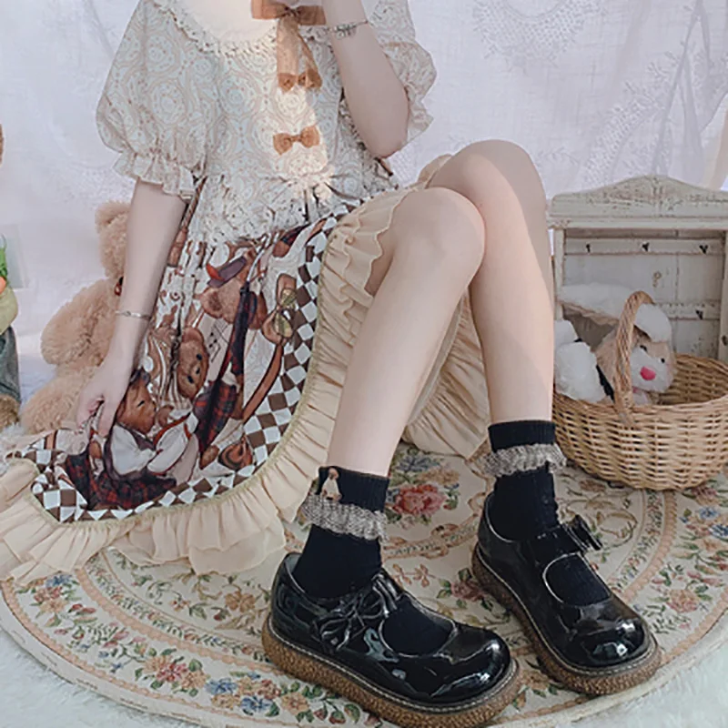 2021 Women Japanese Socks Lolita Socks Spring Summer Ruffles Lace Bear Embroidery Kawaii Maid Tube Socks Lolis Accessories 12M
2021 Women Japanese Socks Lolita Socks Spring Summer Ruffles Lace Bear Embroidery Kawaii Maid Tube Socks Lolis Accessories 12M