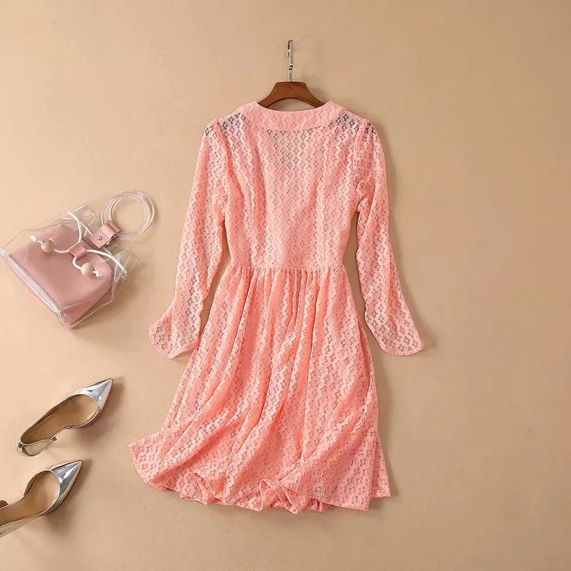 Celebrity Style Women's Lace Dress Summer New V-neck Solid Color Hollow-out Cinched Long Sleeve Midi Dress
Celebrity Style Women's Lace Dress Summer New V-neck Solid Color Hollow-out Cinched Long Sleeve Midi Dress