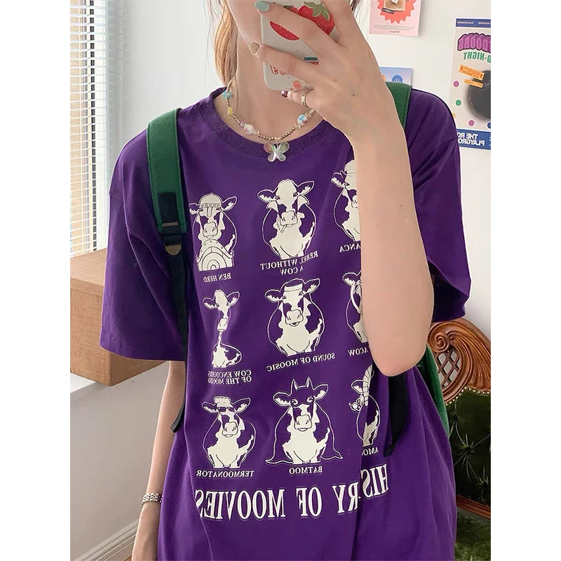 Funny Cow Printed Streetwear Tshirt Short Sleeve Cotton O Neck Top Plus Size Loose Graphic Aesthetic Tees Ins Harajuku Shirts
Funny Cow Printed Streetwear Tshirt Short Sleeve Cotton O Neck Top Plus Size Loose Graphic Aesthetic Tees Ins Harajuku Shirts