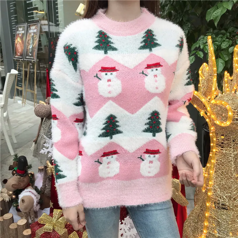 Thick Warm Mohair Sweater Women 2019 New Winter Christmas Sweater Cute Snowman Long Sleeve Casual Pullover Female
Thick Warm Mohair Sweater Women 2019 New Winter Christmas Sweater Cute Snowman Long Sleeve Casual Pullover Female