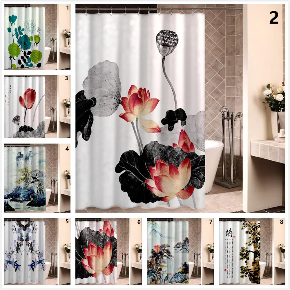 Lotus Flower Print Shower Curtains Waterproof Grommet Elegant 1 Piece High Quality Hotel Home White Bathroom Decorations Jinya
Lotus Flower Print Shower Curtains Waterproof Grommet Elegant 1 Piece High Quality Hotel Home White Bathroom Decorations Jinya