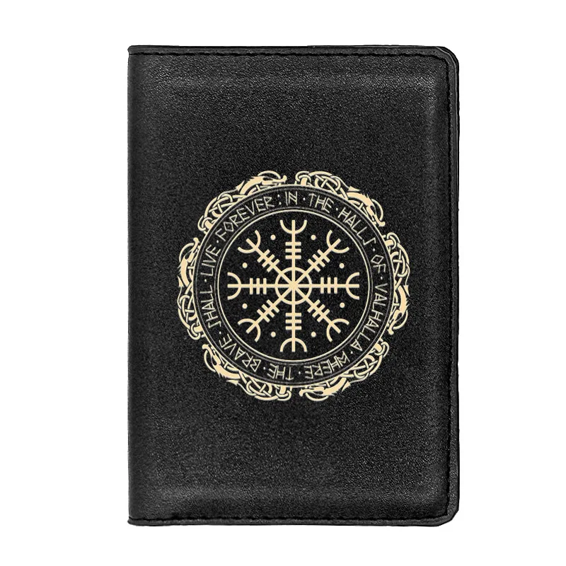 

Fashion Viking Symbol Passport Cover Classic Men Women Leather Slim ID Card Travel Holder Pocket Wallet Purse Money Case