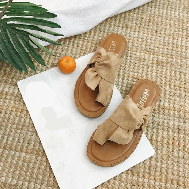 Women Slippers Summer Flat Non-slip Bow Solid Color Large Size Ladies Comfortable Casual Style Slippers High Quality Sandals
Women Slippers Summer Flat Non-slip Bow Solid Color Large Size Ladies Comfortable Casual Style Slippers High Quality Sandals