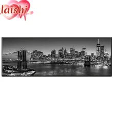 Brooklyn Bridge in Black and White Round drill diamond painting cross stitch mosaics Full cover embroidery diamond embroidery
