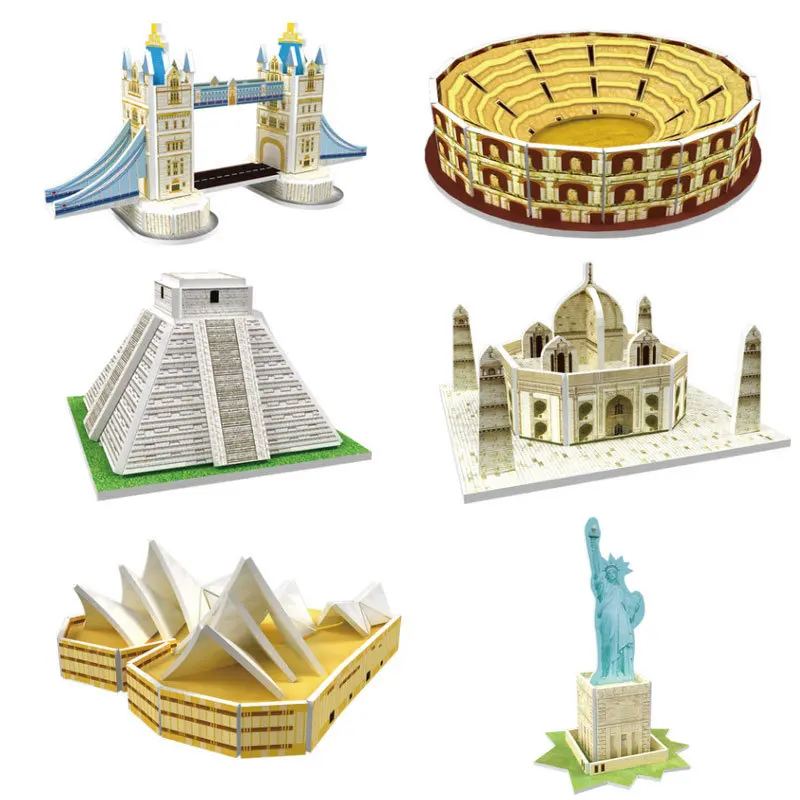 6Pcs/set 3D Three-dimensional Puzzle World Famous Buildings Architecture Puzzle Educational DIY Toy Gift for Children Gift 
6Pcs/set 3D Three-dimensional Puzzle World Famous Buildings Architecture Puzzle Educational DIY Toy Gift for Children Gift