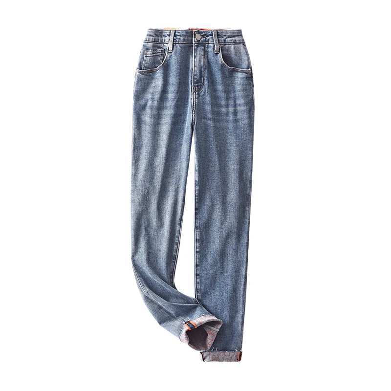 SHUCHAN Cotton Straight Leg Jeans Spandex Ankle-Length Pants Light Zipper Fly Regular England Style Women Clothing Polyester
SHUCHAN Cotton Straight Leg Jeans Spandex Ankle-Length Pants Light Zipper Fly Regular England Style Women Clothing Polyester