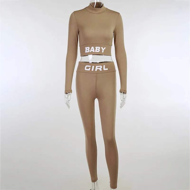 Chifirena Autumn Women Tracksuit Lounge Wear Sets Turtleneck Crop Top and Pants 2 Piece Letter Print Casual Clothing Women 2020 
Chifirena Autumn Women Tracksuit Lounge Wear Sets Turtleneck Crop Top and Pants 2 Piece Letter Print Casual Clothing Women 2020
