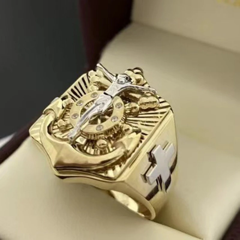 2021 Hip Hop Jewelry Iced Out Jesus Cross Ring For Men Gold Color Religious Jewelry Drop shipping
2021 Hip Hop Jewelry Iced Out Jesus Cross Ring For Men Gold Color Religious Jewelry Drop shipping