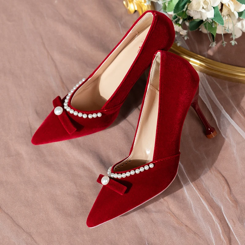 Shoes for Women 2021 New Spring/Autumn Pointed Toe Flock Wedding Shoes Bride Luxury Pearl Sexy High Heels Thin Heels Pumps Basic
Shoes for Women 2021 New Spring/Autumn Pointed Toe Flock Wedding Shoes Bride Luxury Pearl Sexy High Heels Thin Heels Pumps Basic