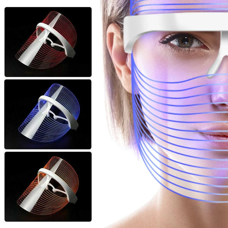

3 Colors LED Photon Light Therapy Facial Mask Wireless Use Lighten Melanin Whitening Anti-aging Skin Tighten Photonic Skin Care