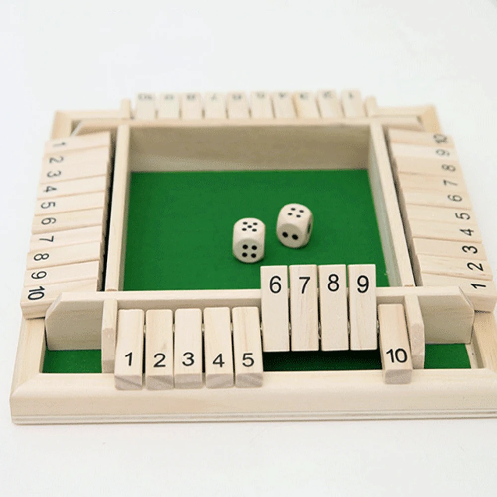 Deluxe Four Sided 10 Numbers Shut The Box Board Game Set Dice Party Club Drinking Games For Adults Families The Box Board Game 
Deluxe Four Sided 10 Numbers Shut The Box Board Game Set Dice Party Club Drinking Games For Adults Families The Box Board Game