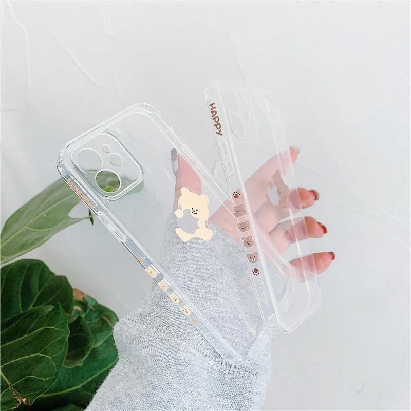 Cute Cartoon Bear Transparent Soft TPU Silicone Phone Case for iPhone 12 Mini 11 Pro Max X XR XS 7 8 Plus Back Cover Capa
Cute Cartoon Bear Transparent Soft TPU Silicone Phone Case for iPhone 12 Mini 11 Pro Max X XR XS 7 8 Plus Back Cover Capa