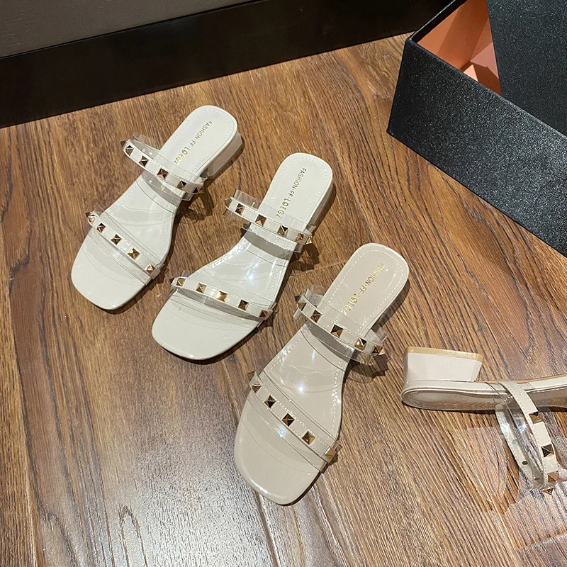 Slippers Casual Low Square Toe Block Heel Shoes Slipers Women Med Rubber Flip Flops Slides Rivet Luxury 2021 Hawaiian Summer
Slippers Casual Low Square Toe Block Heel Shoes Slipers Women Med Rubber Flip Flops Slides Rivet Luxury 2021 Hawaiian Summer