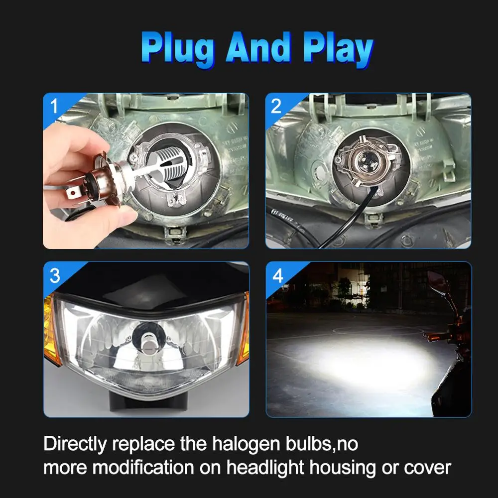H4 Canbus P15D LED 3030 Chips 1200LM Motorcycle Headlight Bulbs Hi/lo Moto Fog Driving Lights DRL Scooter Lamp White
H4 Canbus P15D LED 3030 Chips 1200LM Motorcycle Headlight Bulbs Hi/lo Moto Fog Driving Lights DRL Scooter Lamp White