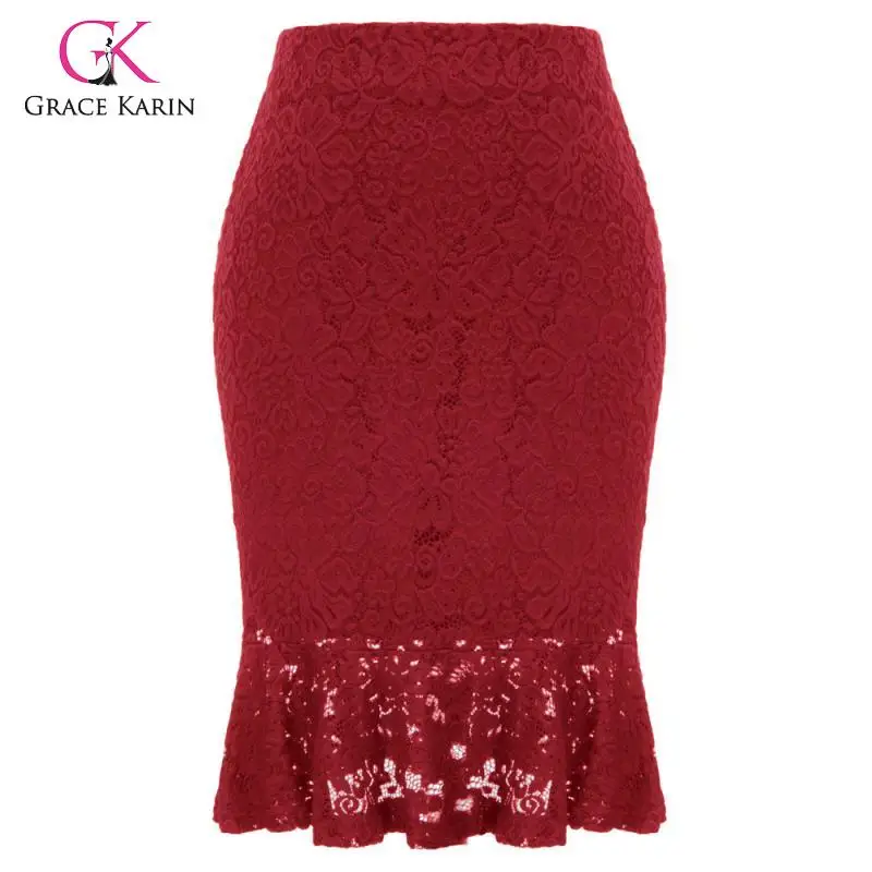 Grace Karin Elegant Floral Lace Hips-Wrapped Mermaid Skirt Women Vintage Knee Length Bodycon Pencil Skirt Female Slim Midi Skirt
Grace Karin Elegant Floral Lace Hips-Wrapped Mermaid Skirt Women Vintage Knee Length Bodycon Pencil Skirt Female Slim Midi Skirt