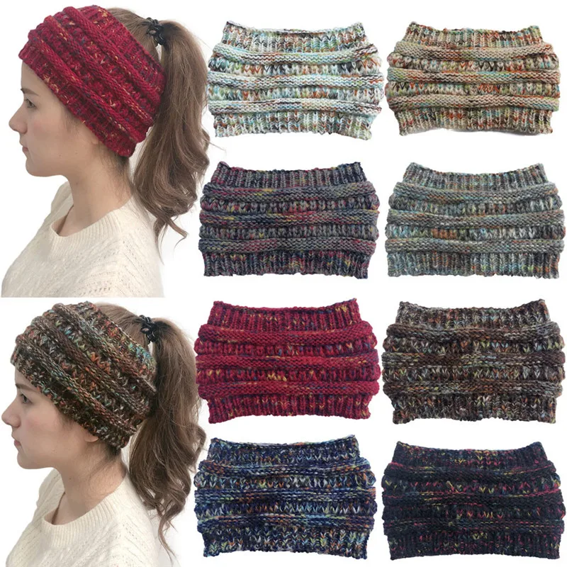 Women Head Band Headwear Fashion New Knitted Headband Hair Ski Hat Winter Warm Knit Scarf Accessories | Аксессуары для одежды