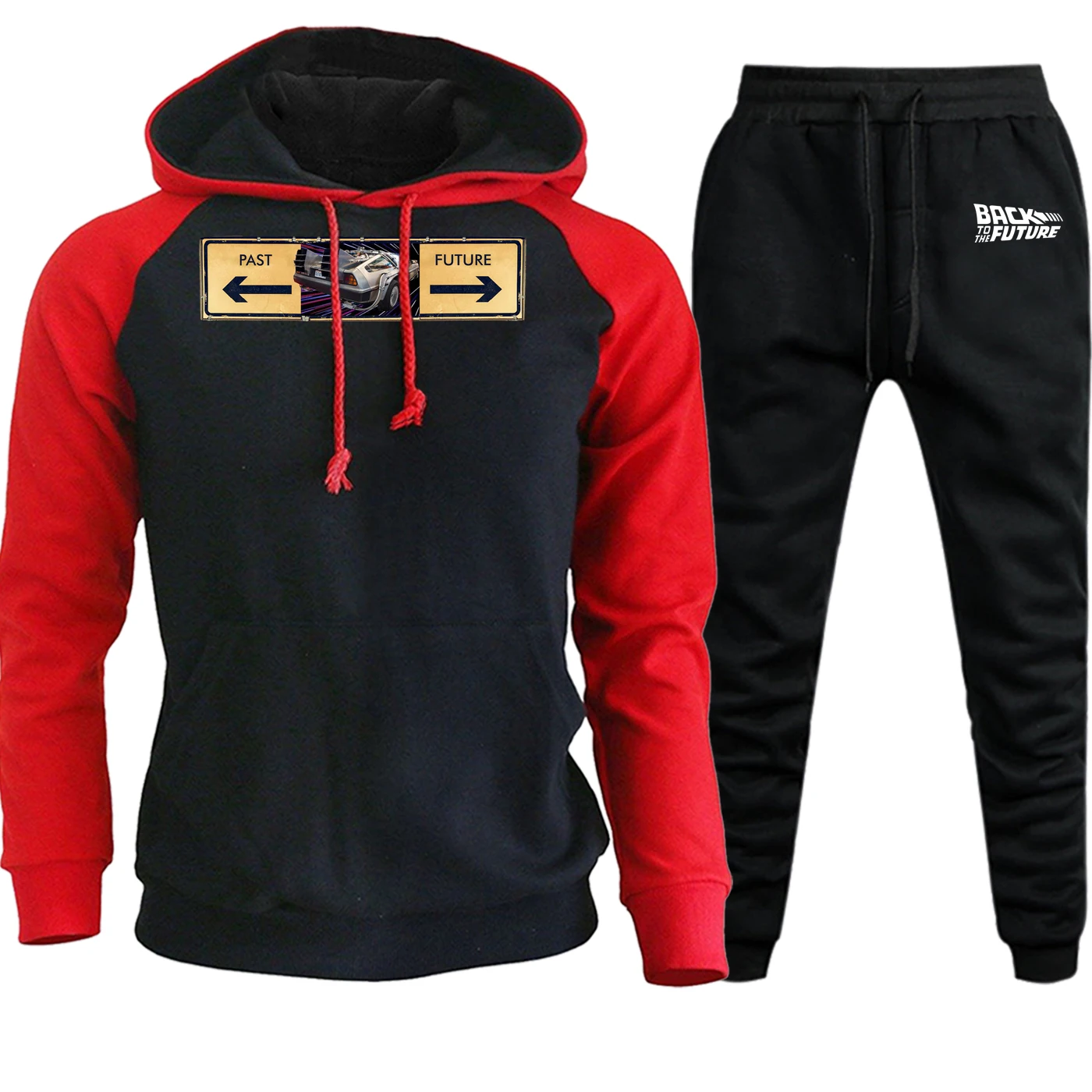 Back To The Future Streetwear Men Raglan Hoodies Autumn Winter 2019 Hip Hop Suit Male Hooded Fleece Pullover+Pants 2 Piece Set 
Back To The Future Streetwear Men Raglan Hoodies Autumn Winter 2019 Hip Hop Suit Male Hooded Fleece Pullover+Pants 2 Piece Set