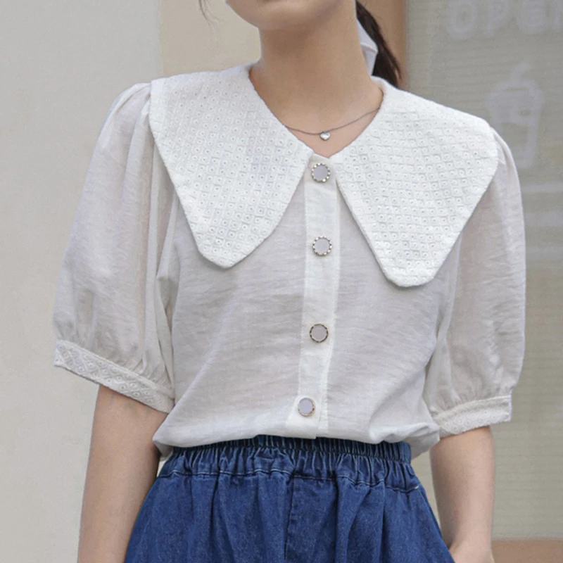 Alien Kitty White Elegance Short Hot Blouse 2021 Patchwork Femme Chic French Lady Casual New Peter Pan Collar Gentlewoman
Alien Kitty White Elegance Short Hot Blouse 2021 Patchwork Femme Chic French Lady Casual New Peter Pan Collar Gentlewoman