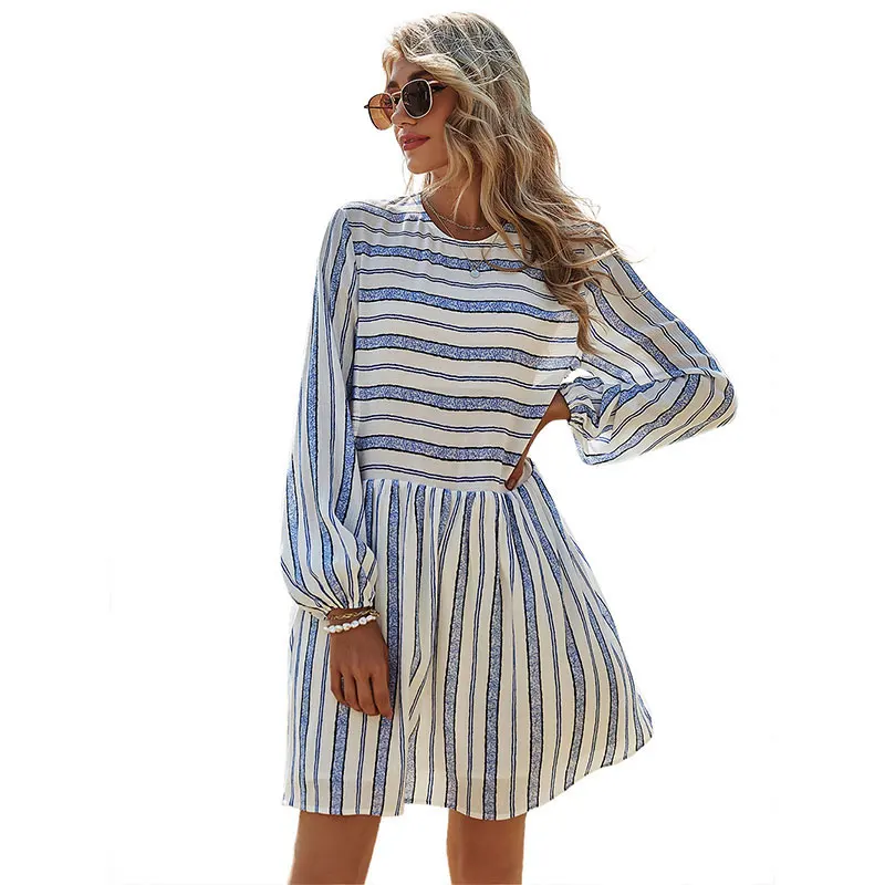 KNOYEER Striped Long Sleeve Knee Dresses Women Vintage Blue O Neck Rayon A-Line Boho Spliced Loose Casual Short Dress Vestidos
KNOYEER Striped Long Sleeve Knee Dresses Women Vintage Blue O Neck Rayon A-Line Boho Spliced Loose Casual Short Dress Vestidos
