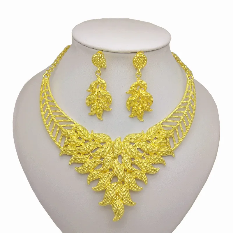 Kingdom Ma Dubai Fashion Gold Color Jewellery Sets For Women Leaf Necklace Earrings Wedding Jewelry Set For Party
Kingdom Ma Dubai Fashion Gold Color Jewellery Sets For Women Leaf Necklace Earrings Wedding Jewelry Set For Party