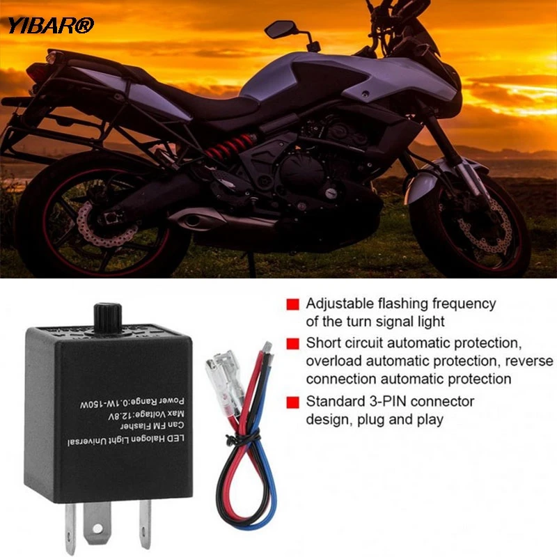 3pins 12V Car Motorcycle LED Flasher Relay Electronic Adjustable Frequency LED Turn Signal Light Blinker Flasher Relay
3pins 12V Car Motorcycle LED Flasher Relay Electronic Adjustable Frequency LED Turn Signal Light Blinker Flasher Relay