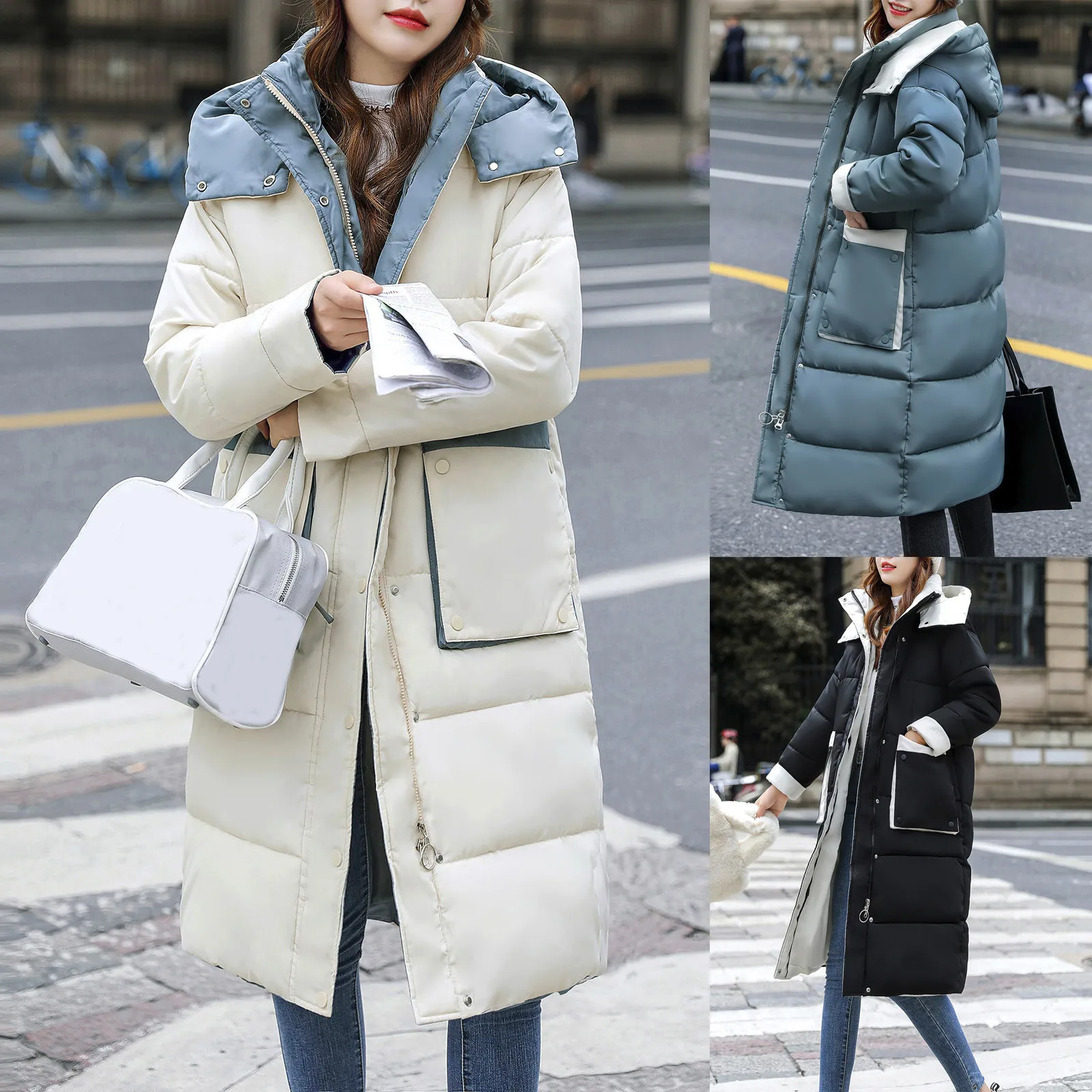 Nice Pop Vogue Women Winter Thicken Hooded Long Down Jacket Hair Collar Cotton Patchwork Coat Female Casual Outwear Plus Size
Nice Pop Vogue Women Winter Thicken Hooded Long Down Jacket Hair Collar Cotton Patchwork Coat Female Casual Outwear Plus Size