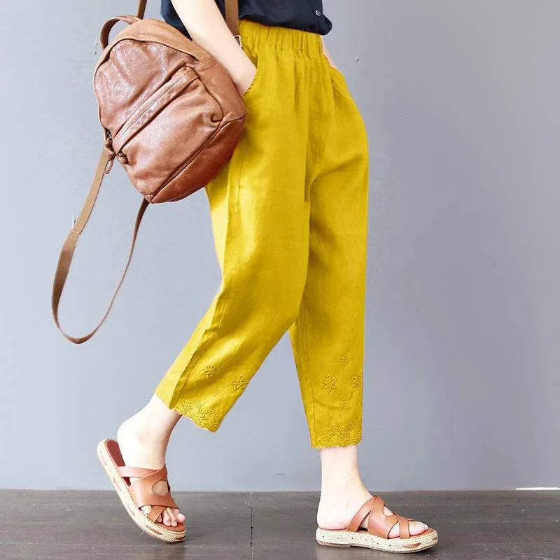 Plus Size 4XL Summer Thin Pants Women VIintage Casual Embroidery Elastic Waist Harem Pants Loose Trousers Sweatpants Women C6176
Plus Size 4XL Summer Thin Pants Women VIintage Casual Embroidery Elastic Waist Harem Pants Loose Trousers Sweatpants Women C6176