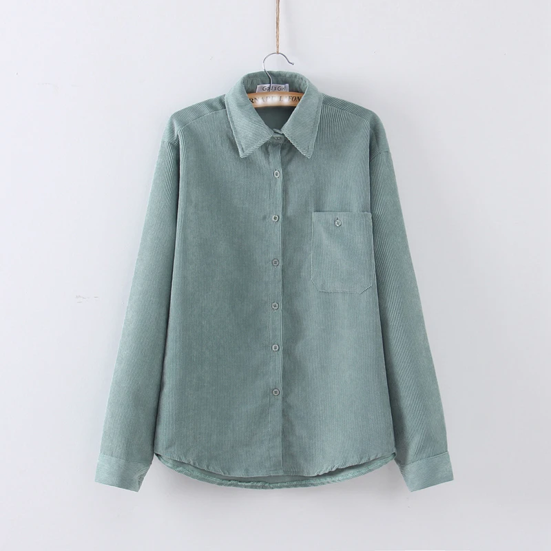 Women Corduroy Shirts 2020 Spring Autumn Pockets Turn-down Collar Long Sleeve Single-breasted Tops Outerwear T06122K
Women Corduroy Shirts 2020 Spring Autumn Pockets Turn-down Collar Long Sleeve Single-breasted Tops Outerwear T06122K