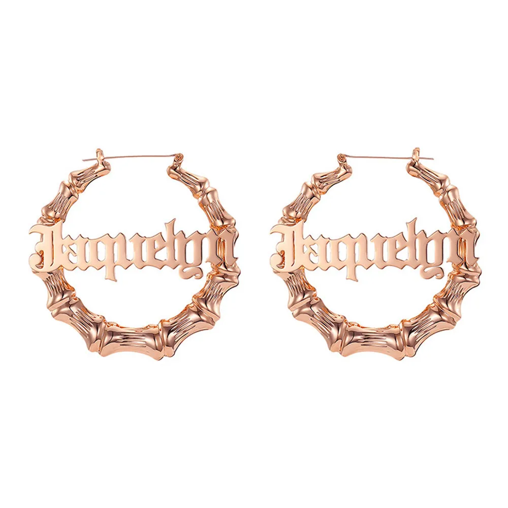 DIY Customized Name Earrings Personalized Stainless Steel Bamboo Earrings Custom Letters Hip Hop Big Jewelry Gifts for Women
DIY Customized Name Earrings Personalized Stainless Steel Bamboo Earrings Custom Letters Hip Hop Big Jewelry Gifts for Women