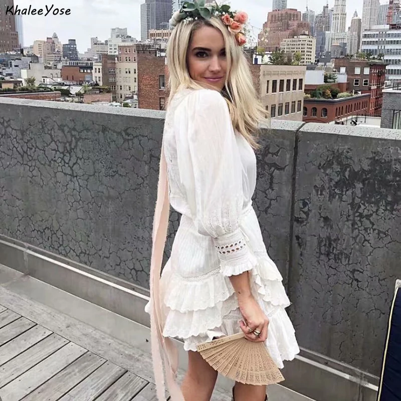 KHALEE YOSE White Lace Embroidery Mini Dress 100% Cotton Autumn Mermaid Dress Ruffles Vintage Sexy Holiday Casual Chic Dresses
KHALEE YOSE White Lace Embroidery Mini Dress 100% Cotton Autumn Mermaid Dress Ruffles Vintage Sexy Holiday Casual Chic Dresses