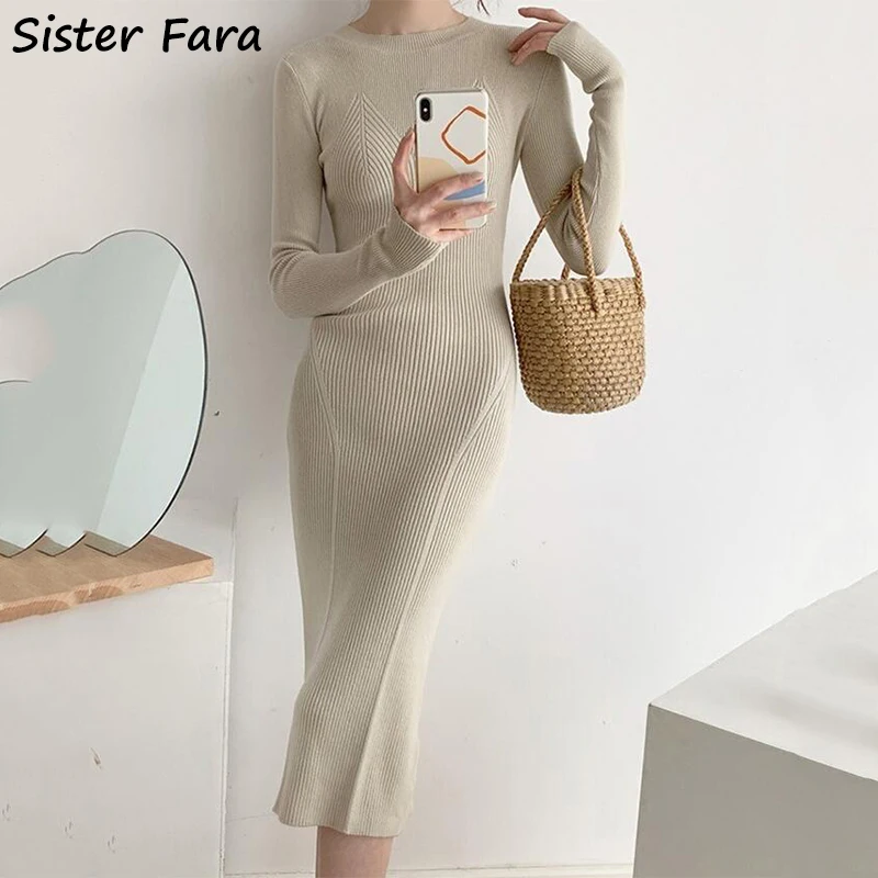 Sister Fara Autumn Winter O-neck Split Knit Dresses for Women High Waist Sheath Dress Ladies Casual Pullover Mid-Calf Dresses
Sister Fara Autumn Winter O-neck Split Knit Dresses for Women High Waist Sheath Dress Ladies Casual Pullover Mid-Calf Dresses