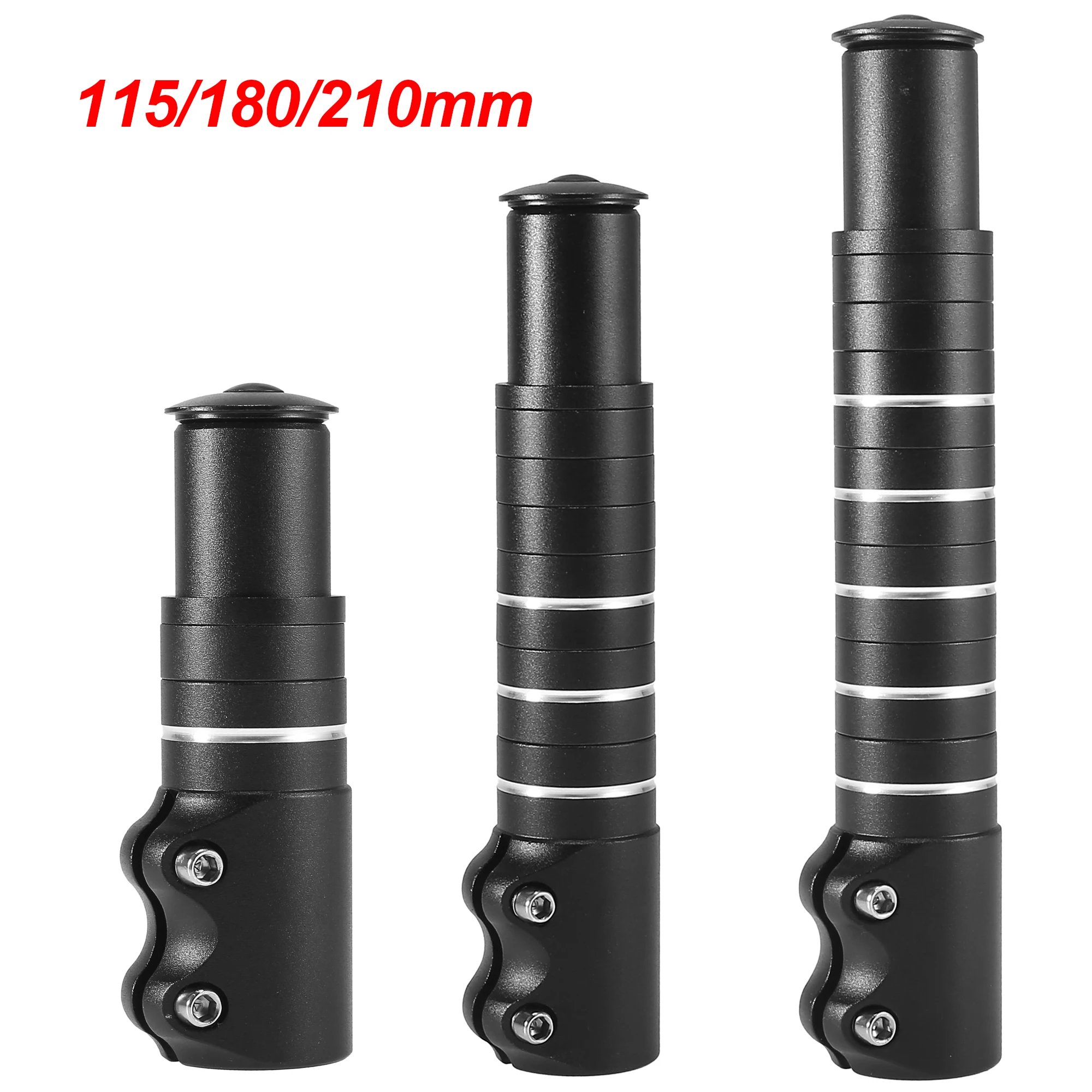 X Autohaux 115/180/210mm Bicycle Fork Stem Extender Aluminum Alloy Black Handlebar Rise Up For Road Mountain Bike
X Autohaux 115/180/210mm Bicycle Fork Stem Extender Aluminum Alloy Black Handlebar Rise Up For Road Mountain Bike