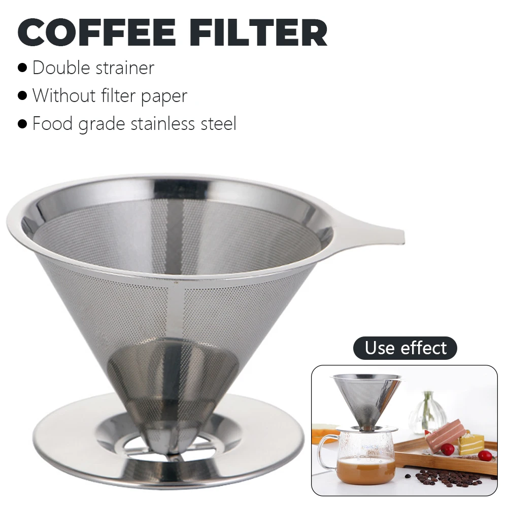 Pour Over Coffee Dripper Stainless Steel Coffee Filter Removable Dripper with Stand Reusable Cone Dripper Cup Stand and Brush
Pour Over Coffee Dripper Stainless Steel Coffee Filter Removable Dripper with Stand Reusable Cone Dripper Cup Stand and Brush