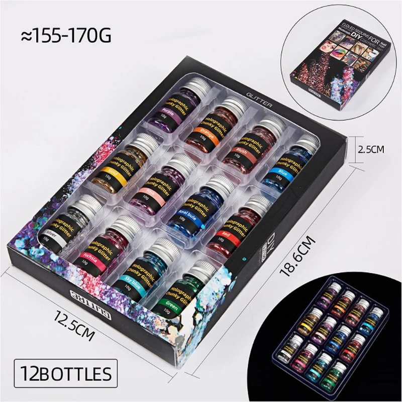 12 Colors 10g Resin Casting Mold Glitters Sequains Pigment Large Kit Makeup Jewelry Fillings Nail Art Jewelry Making
12 Colors 10g Resin Casting Mold Glitters Sequains Pigment Large Kit Makeup Jewelry Fillings Nail Art Jewelry Making