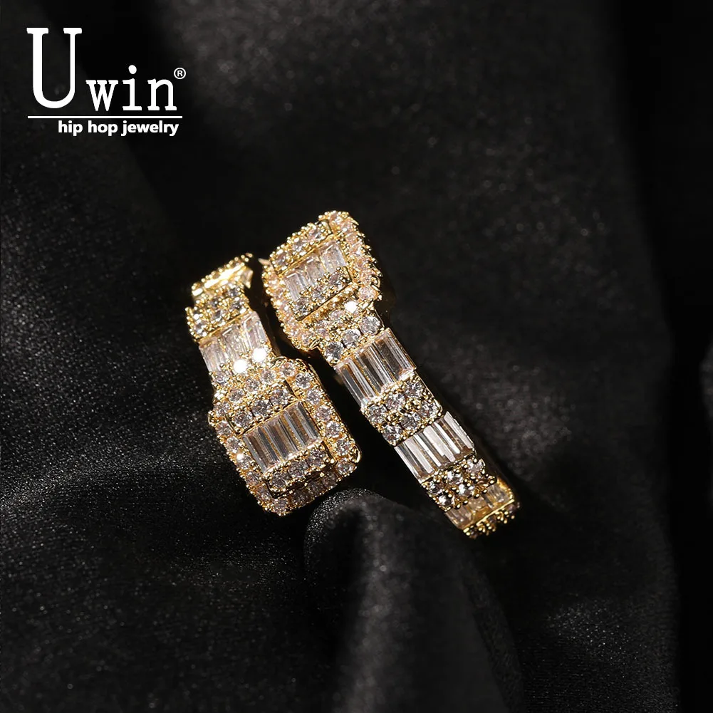 

UWIN Baguette Rings Full Bling Iced Out Cubic Zircon AAA Rings Luxury Fashion Hiphop Jewelry Gift Drop Shipping