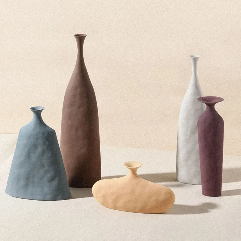 

Абстрактная Геометрическая керамическая ваза, украшения для дома, Цветочная композиция, кофейный, обеденный столик, нестандартные горшки д...